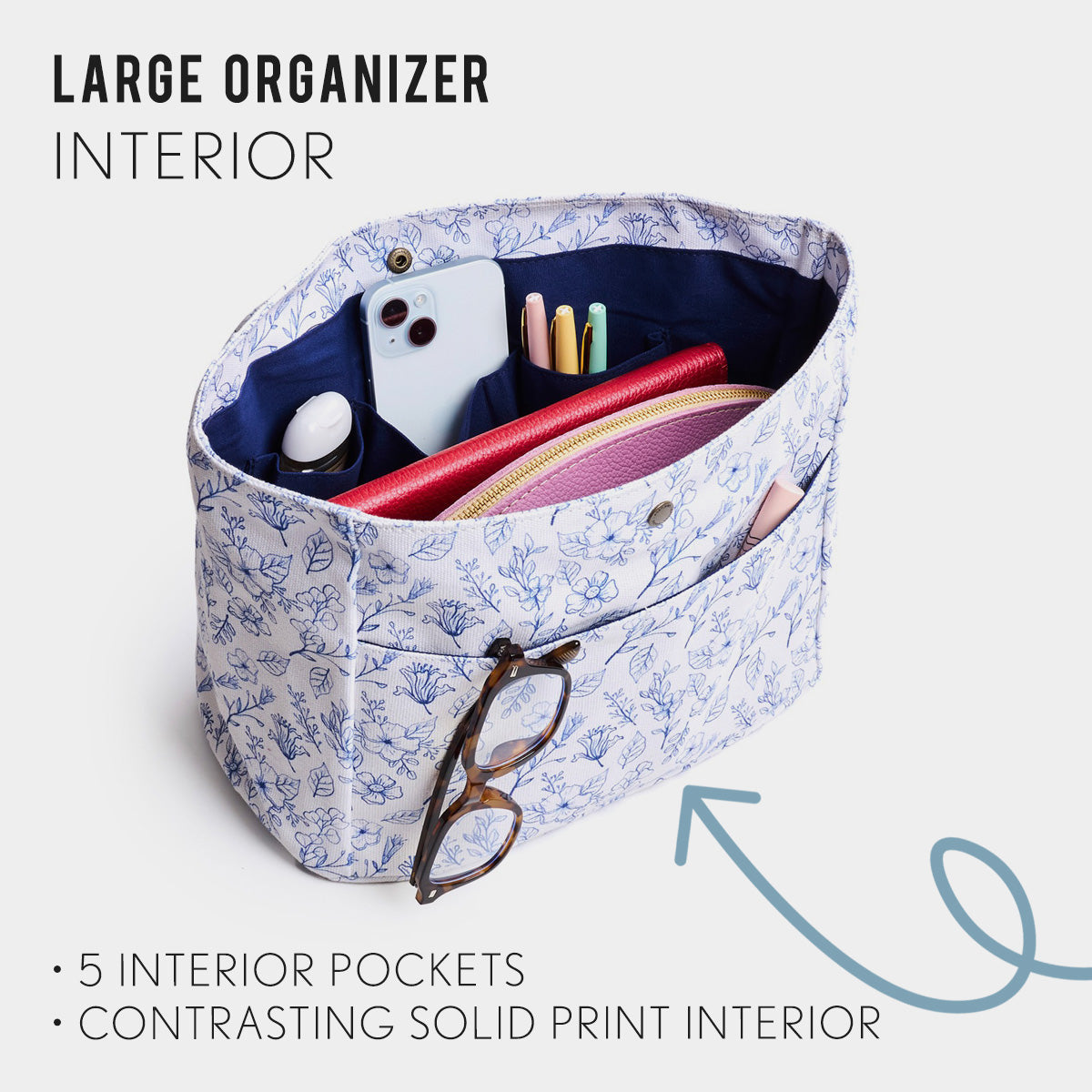 Printed Canvas Purse Organizer