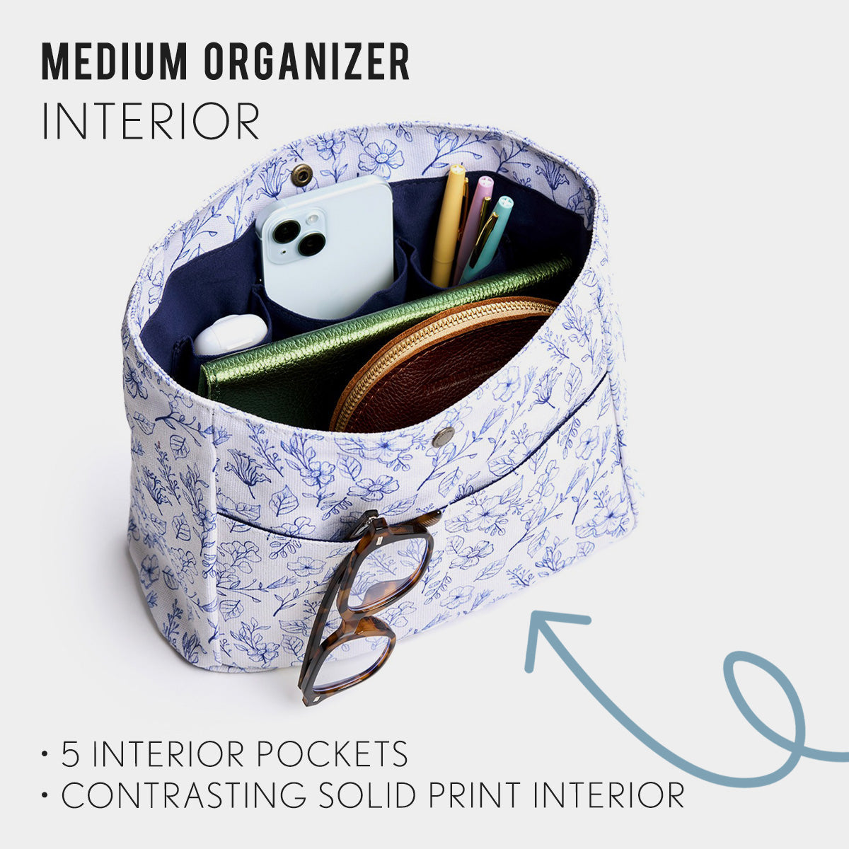 Printed Canvas Purse Organizer