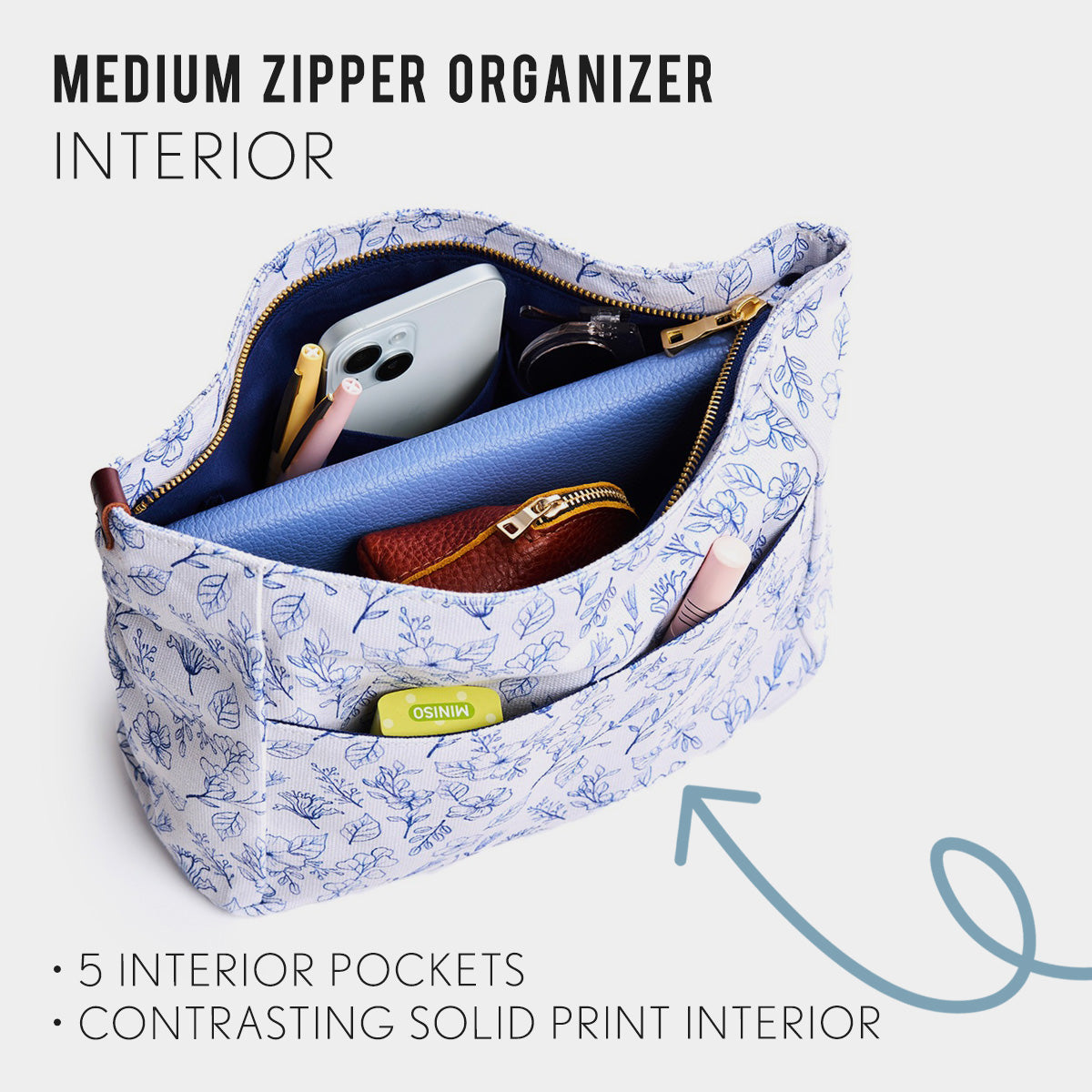 Printed Canvas Purse Organizer