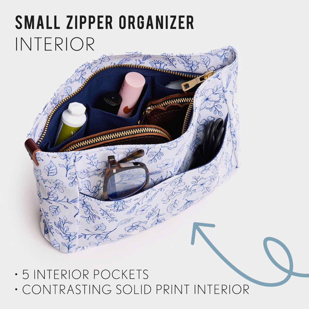 Printed Canvas Purse Organizer